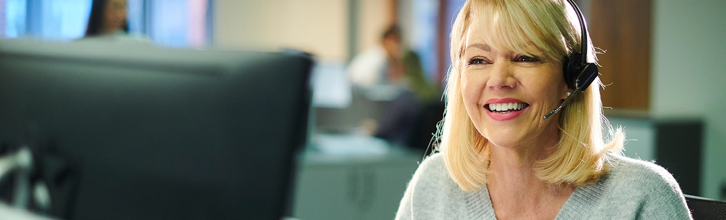Woman smiling at work