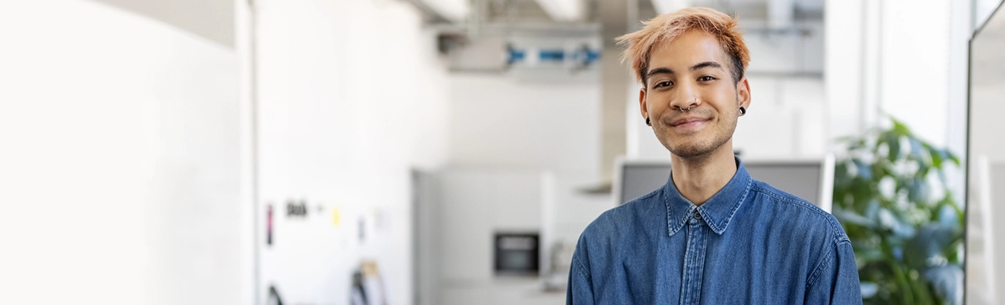 Woman smiling at work