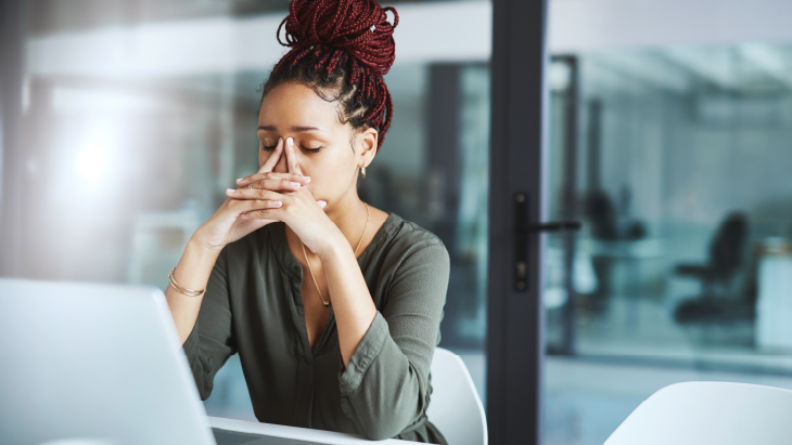 Professional experiencing workplace burnout